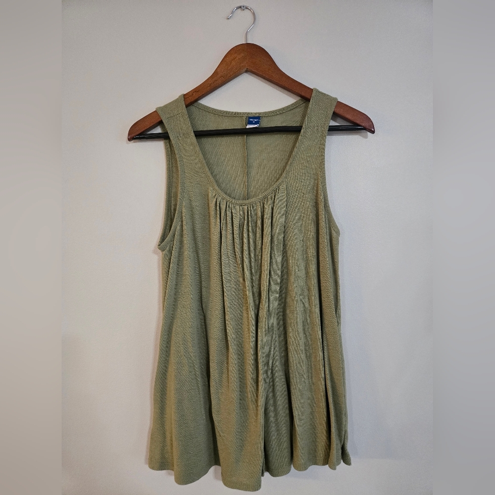 Old Navy Women's Olive Green Linen Blend Nursing Tank Top Size Medium